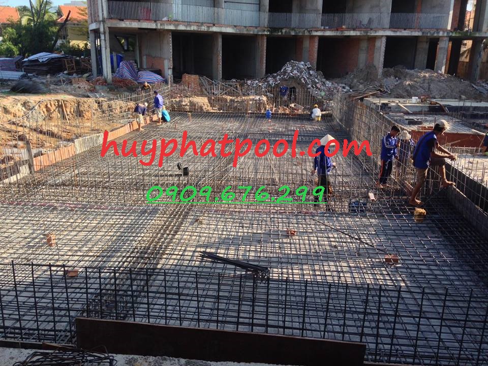 đan thép cho đổ bê tông hồ bơi